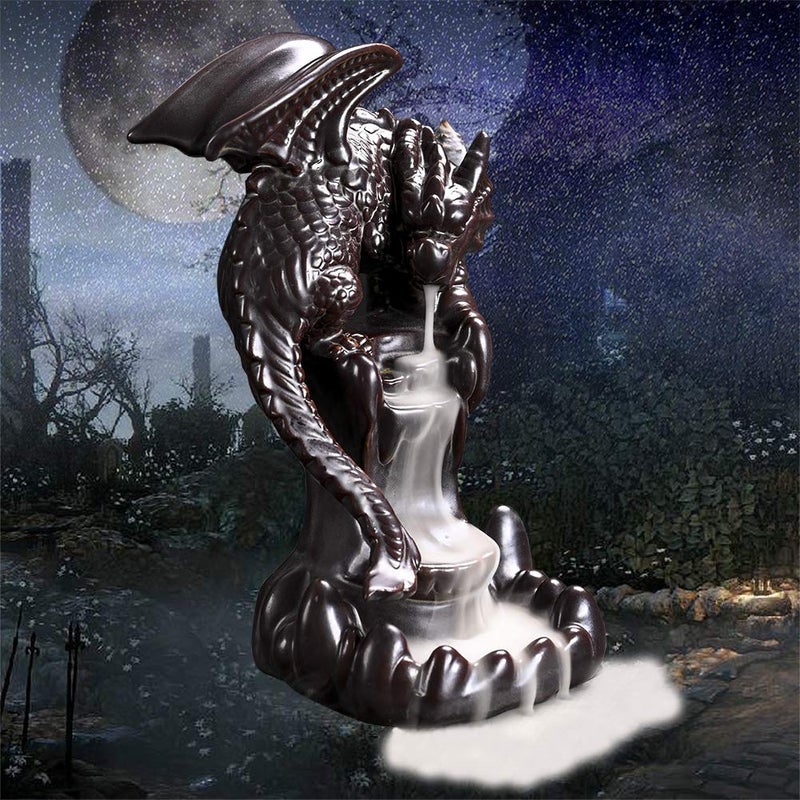 OTDCGI Dragon Backflow Incense Burner, Waterfall Incense Holder Ornamen Statue Fountain Home Decor - Image 3